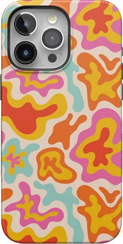 Vista 123 de Funda Casely para iPhone 15 Pro Max Todas las sonrisas Adhesivo de cara sonriente Compatible con MagSafe Diseño protector audaz