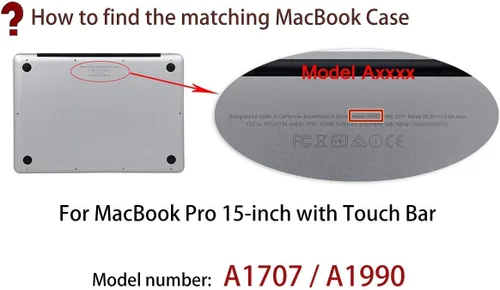 Vista 2 de UESWILL Estuche rígido mate suave compatible con MacBook Pro de 15 pulgadas con Touch Bar y USB-C de 2016-2019, modelo A1990 A1707, negro