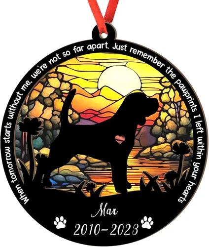 Vista 59 de Adorno personalizado para atrapasoles de sabueso afgano, adorno de Navidad de sabueso afgano – Regalo para perro amante, sabueso afgano