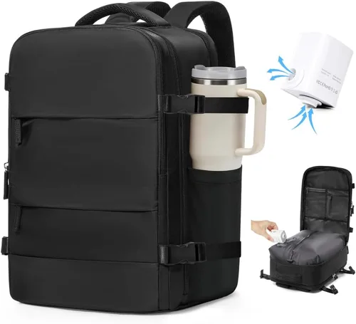 Vista 54 de VGCUB Mochila grande de viaje para trabajo, negocios, mochila para computadora portátil aprobada para vuelo, para mujeres y hombres, mochila