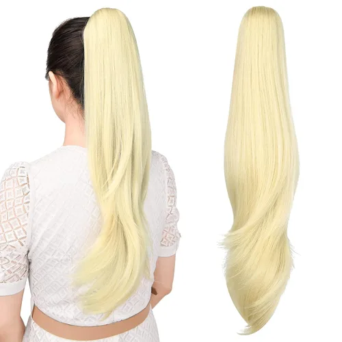 Vista 40 de extensión de cola de caballo, extensión de pelo con pinza de 12" cola de caballo rizada corta Extensión de pelo sintético de aspecto natural