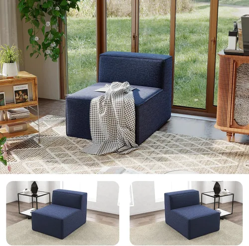 Vista 28 de Sofá Seccional Modular de 38", Juego de Asientos de Sofá Convertible en Cubo Comprimido, Combina Forma de L y Forma de U, Ensamblaje Fácil, Ahorro