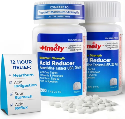 Vista 11 de TIME-Cap Labs Reductor de ácido y alivio de la acidez estomacal – Famotidina 20 mg – para adultos y niños mayores de 12 años – Ayuda