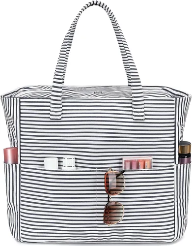Vista 11 de Bluboon - Bolsa de playa impermeable para mujer, extra grande, con compartimento húmedo, para llevar de fin de semana, bolsa de piscina para viajes