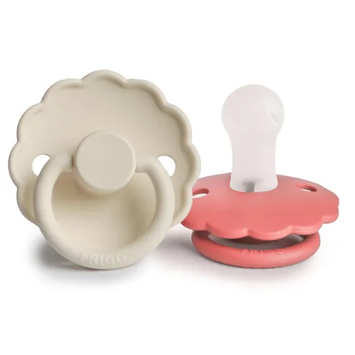 Vista 15 de FRIGG Daisy SilkySoft Chupete de Silicona para Bebé Fabricado en Dinamarca Sin BPA (Rosa Bebé/Lila Suave, 0-6 Meses)