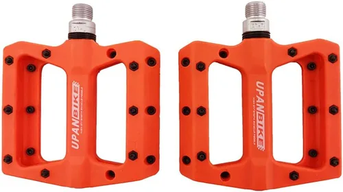Vista 8 de UPANBIKE Pedales de bicicleta 3 pedales de rodamiento sellados 9/16 "husillo de fibra de nailon (poliamida) plataforma plana para MTB Mountain Bike