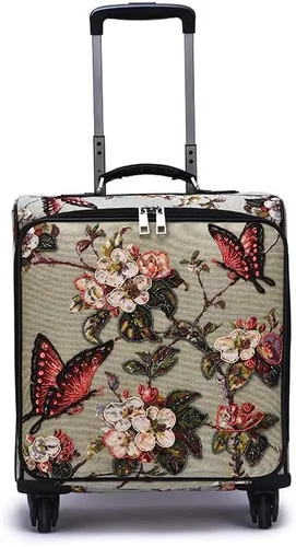 Vista 5 de Mellow World Maleta vertical con ruedas para mujer (mariposa), Mariposa, Maleta vertical con ruedas giratorias