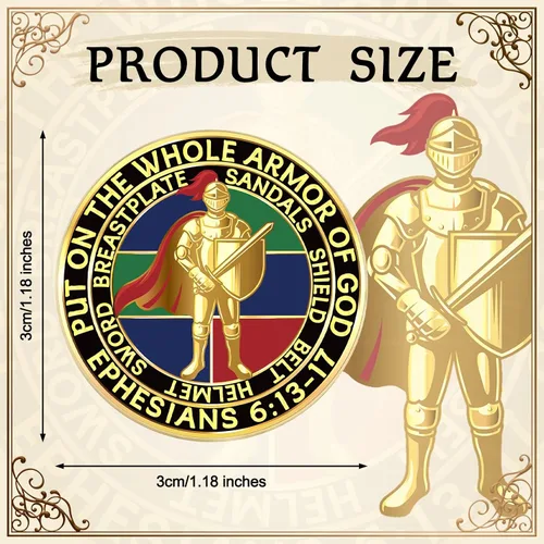 Vista 8 de Therwen 16 broches religiosos de oro de 1.18 pulgadas para poner en toda la armadura, broches religiosos cristianos a granel para hombres y mujeres