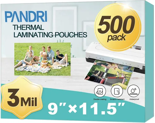 Vista 8 de Hojas de laminar, paquete de 300 bolsas laminadoras térmicas PANDRI, para hojas de 8.5 x 11 pulgadas, papel laminador transparente de 3 mil, 9 x