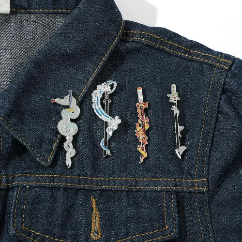 Vista 6 de Llavero con espada respiratoria de demonio Anime Slayer Kimetsu noyaiba Personajes Llavero llavero Cosplay accesorios regalos para fans M