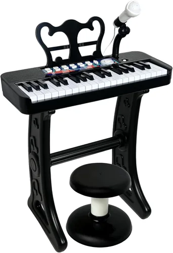 Vista 14 de Love & Mini - Piano/teclado de juguete para niños de 3 a 5 años como regalo de cumpleaños, con 24 teclas, color rosa; instrumento musical de juguete