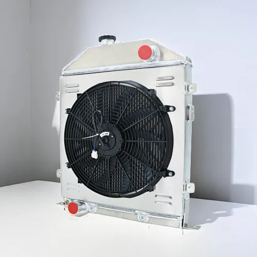 Vista 2 de Ventilador de aluminio de 4 filas para radiador compatible con Ford Coupe Super Deluxe 3.7L 1942-1948