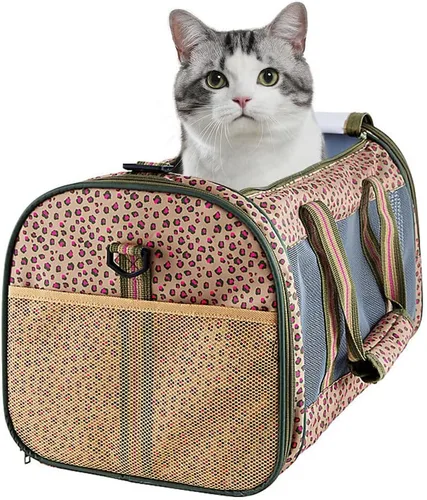 Vista 8 de Transportador de Mascotas de Lados Suaves para Perros Pequeños, Gatos, Cachorros, Transportadores de Gatos Aprobados por Aerolíneas, Transportador