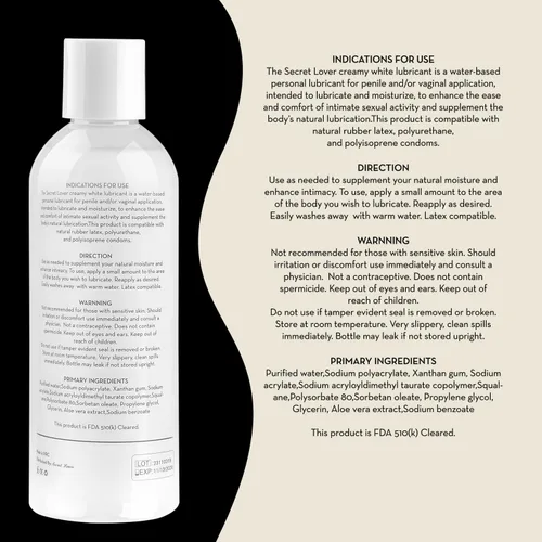 Vista 7 de Secret Lover Lubricante de Semen Sintético a Base de Agua, Lubricante Personal Suave de Larga Duración Espeso y Cremoso para Mujeres y Hombres