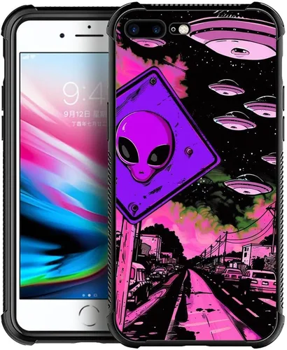 Vista 28 de CARLOCA Funda compatible con iPhone 8 Plus, iPhone 7 Plus para hombres y niños, increíble diseño de patrón de luz espacial nebulosa, a prueba