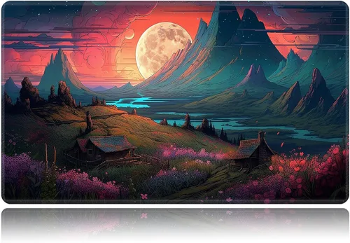 Vista 81 de Tapete de juego para MTG, tapete de juego de cartas, base de goma antideslizante y cosido, tapete de juego TCG de 24 x 14 pulgadas para MTG y otros