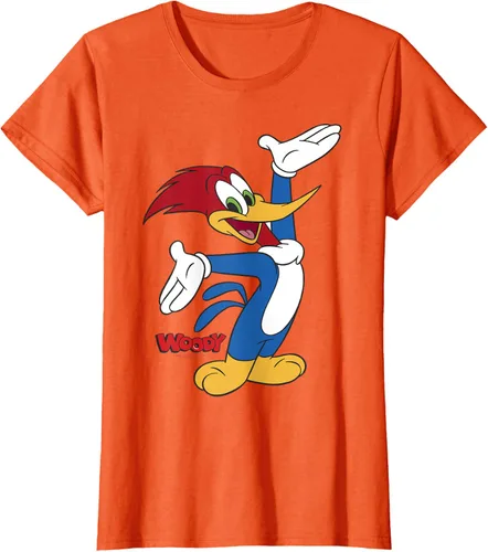 Vista 36 de Woody Woodpecker Camiseta con logotipo de cuerpo completo Negro