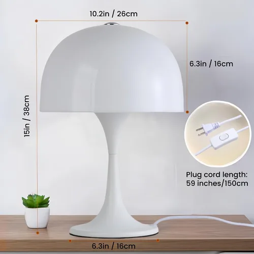 Vista 5 de Lámpara de mesa moderna y elegante para dormitorio, lámpara de mesa de 3 luces LED para sala de estar, oficina, lámpara de escritorio de hongo