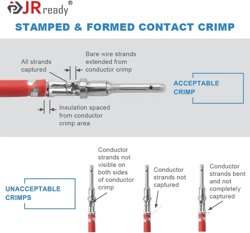 Vista 6 de JRready Kit de conectores DT Deutsch, conector de 2 pines, conector de 3,4,6,8,12 pines, herramienta de crimpado Deutsch (ACT-LY-16DT), tamaño 16
