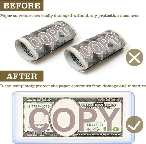 Vista 5 de Yexiya 600 soportes para billetes de dólar de PVC, fundas protectoras transparentes para billetes, 6.9 x 2.95 pulgadas