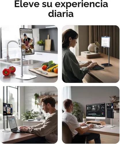 Vista 5 de COOPER TabStand, Soporte para iPad de 20" de Alto para Escritorio, Soporte de Monitor Portátil hasta 17" Soporta 4.4 lb, Soporte de Escritorio