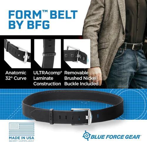 Vista 2 de Blue Force Gear FORM Belt – Cinturón CCW y EDC resistente, hebilla extraíble de 1.5