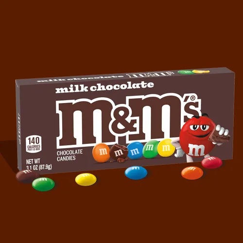 Vista 7 de M&M'S Caja de dulces de chocolate con leche, 3.10 onzas, paquete de 12