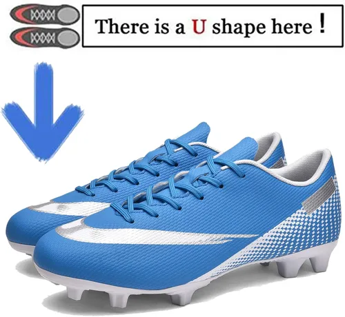 Vista 3 de Aiqzsh Zapatos deportivos de fútbol para hombre, zapatos de fútbol profesionales transpirables para deportes al aire libre, correr, competición