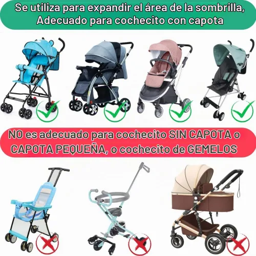 Vista 3 de Parasol universal para cochecito de bebé, protección UV, resistente a la lluvia, para cochecito, cochecito, cochecito, sombrilla, parasol opaco