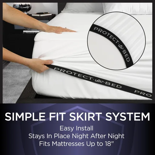 Vista 3 de Protect-A-Bed Essential - Protector de colchón tamaño individual, resistente a los ácaros, sin ruido y a los olores, 100% impermeable, lavable a
