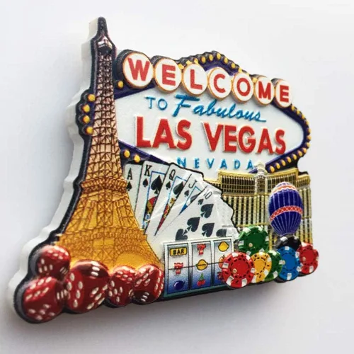 Vista 4 de 3D Famoso Casino Las Vegas Nevada USA Nevera Imán Recuerdo Regalo, Decoración del Hogar y Cocina Pegatina Magnética Las Vegas USA Refrigerador Imán