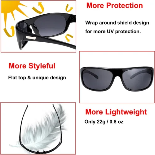 Vista 5 de Gafas de sol deportivas polarizadas para hombres y mujeres, béisbol, correr, ciclismo, pesca, conducción, golf, softbol, senderismo, gafas de sol