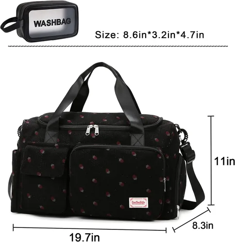 Vista 9 de Pequeña bolsa de gimnasio para mujer, bolsa de viaje con compartimento para zapatos