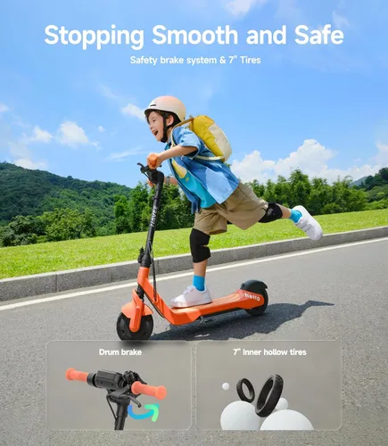 Vista 8 de NAVEE K100 Max/K100 Pro/K100 Electric Scooter for Kids, Adjustable Handlebar/Speed, Digital Pet, Safe Brake, RGB Lights, Lightweight, Riders Up to