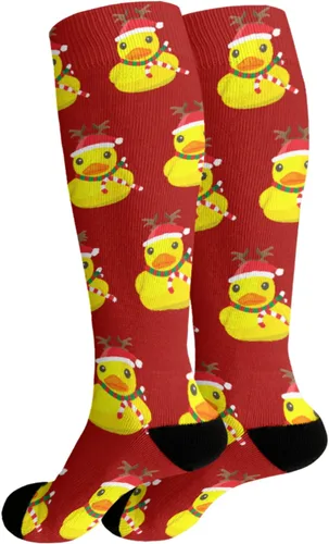 Vista 2 de devor Boot Socks Mid Calf Sock Women Long Thigh High Sock Trendy Cute Christmas Duck Sock