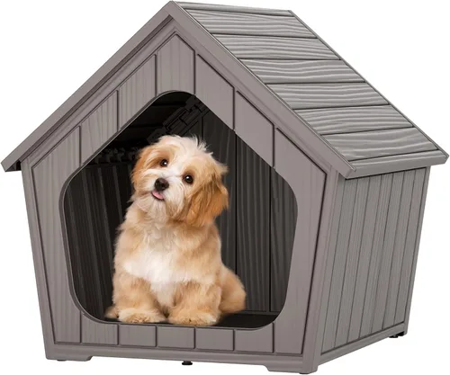 Vista 14 de Fancyango Casa para perros – Mueble para perreras para exteriores e interiores, refugio resistente a la intemperie para perros pequeños y medianos