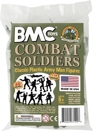 Vista 6 de BMC Classic OD Green Plastic Army Men - 40 figuras de soldado de la Segunda Guerra Mundial - Fabricado en Estados Unidos