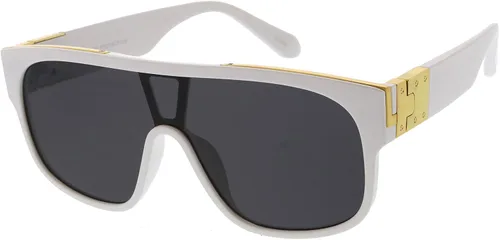Vista 2 de zeroUV - Elegantes lentes de sol de gran tamaño con visera cuadrada neutra de 2.441in