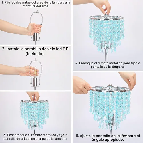 Vista 5 de Lámpara de mesa de cristal con control táctil, lámparas de mesita de noche con doble USB para dormitorio, lámpara de mesita de noche regulable de 3