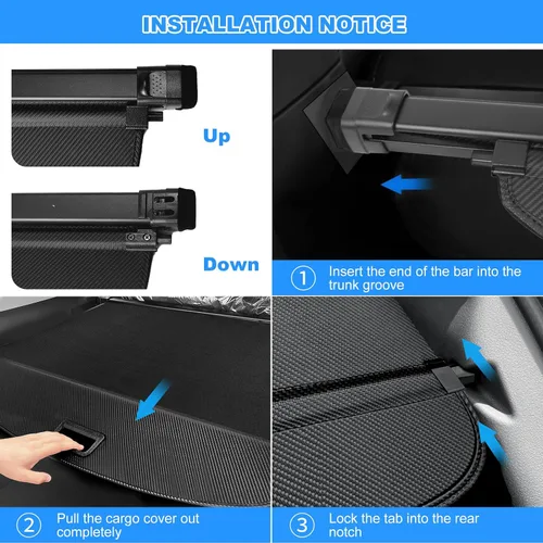 Vista 54 de AUXKO - Cubierta de carga retráctil para Lincoln MKX 2018-2016, cubierta de equipaje de maletero con protección de sombra para Lincoln Nautilus