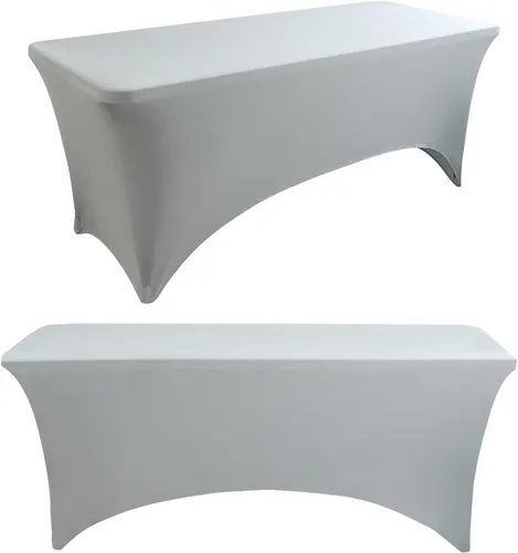 Vista 11 de Paquete de 2 manteles rectangulares elásticos de 6 pies para cocina, comedor, elástico, resistente a las arrugas, de elastano, lavable, para Rosa