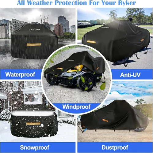 Vista 5 de Cubierta Can Am Ryker Impermeable, Cubierta Completa Mejorada Compatible con Accesorios Can-am Ryker 600/900/Sport/Edición Rally, Cubierta Completa
