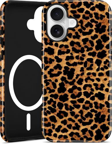 Vista 121 de Jusy Compatible con MagSafe Brown Tortoise Shell Print Phone Case para iPhone 7/8/SE, funda protectora magnética de lujo de TPU suave