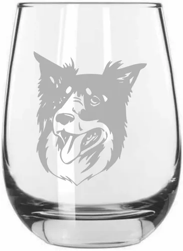 Vista 43 de Shar Pei (chino) - Vaso de vino sin tallo grabado para perro, 15.25 onzas
