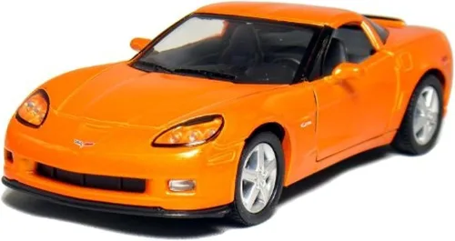 Vista 7 de KiNSMART 2007 Corvette Z06 5 pulgadas escala 1:36 5 pulgadas modelo de metal fundido a presión American Muscle Toy Car. Juego de 4
