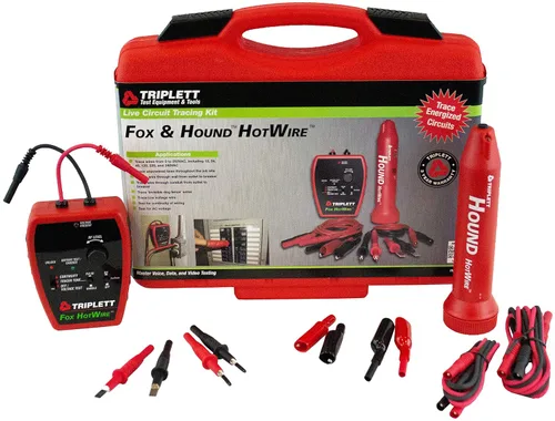 Vista 14 de Triplett 3388 Fox & Hound HotWire Kit de Rastreo de Cables con Sonda y Tono de Cable Vivo con Sensibilidad Ajustable - Rastrea Cables de 0 ~ 250 VCA
