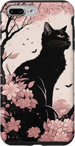 Vista 12 de Cute Pink Japanese Cherry Blossom Cat Aesthetic Case for iPhone 16