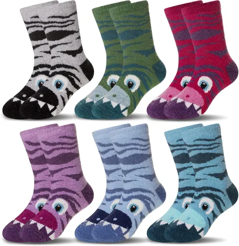 Vista 31 de Eocom 6 pares de calcetines de invierno cálidos de lana para niños y niñas