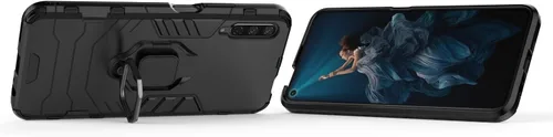Vista 3 de Funda para Huawei Y9s 2019, soporte de anillo giratorio 360 con soporte magnético para coche, color negro