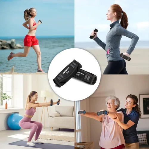 Vista 6 de RitFit Soft Hand Weights Set with Reflective Straps Walking Dumbbell Anti-Slip Reflective Strap, Jogging & Running, Physical Therapy, Aerobics